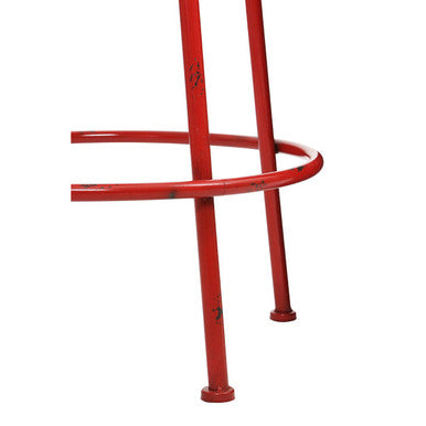 Artisan Red Metal Stool - image 4