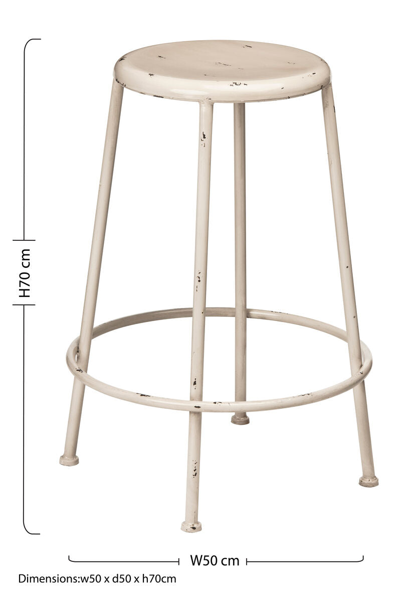 Artisan Cream Metal Bar Stool - image 2