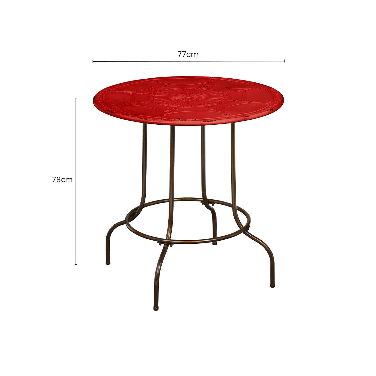 Artisan Red Metal Table