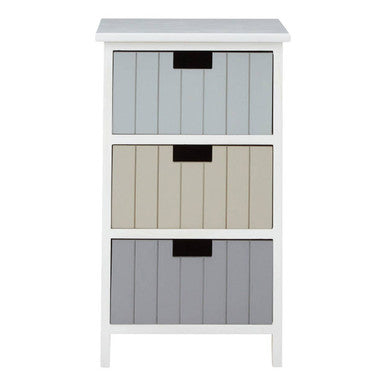 New England White 3 Drawers Chest