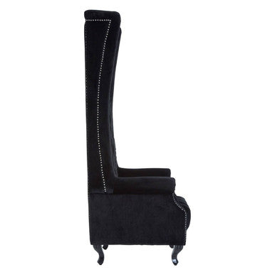 Regents Park Black Velvet Tall Porter Chair