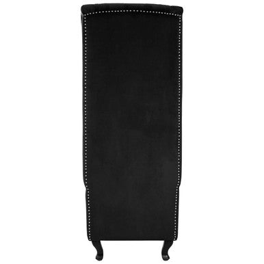 Regents Park Black Velvet Tall Porter Chair - image 4