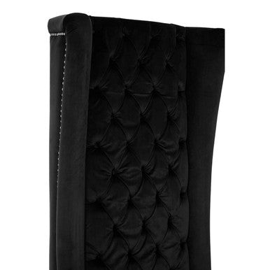 Regents Park Black Velvet Tall Porter Chair