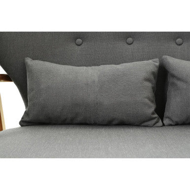 Stockholm 2 Seat Grey Sofa With Birchwood Frame