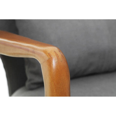 Stockholm 2 Seat Grey Sofa With Birchwood Frame