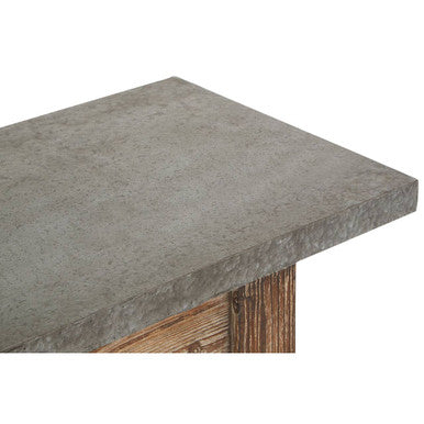 Elementary Antique Wood Finish Console Table