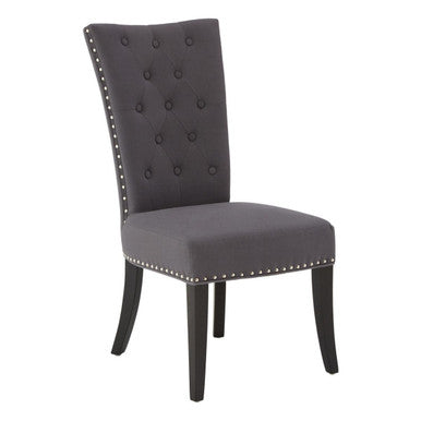 Regents Park Grey Cotton And Linen Dining Chair - image 3