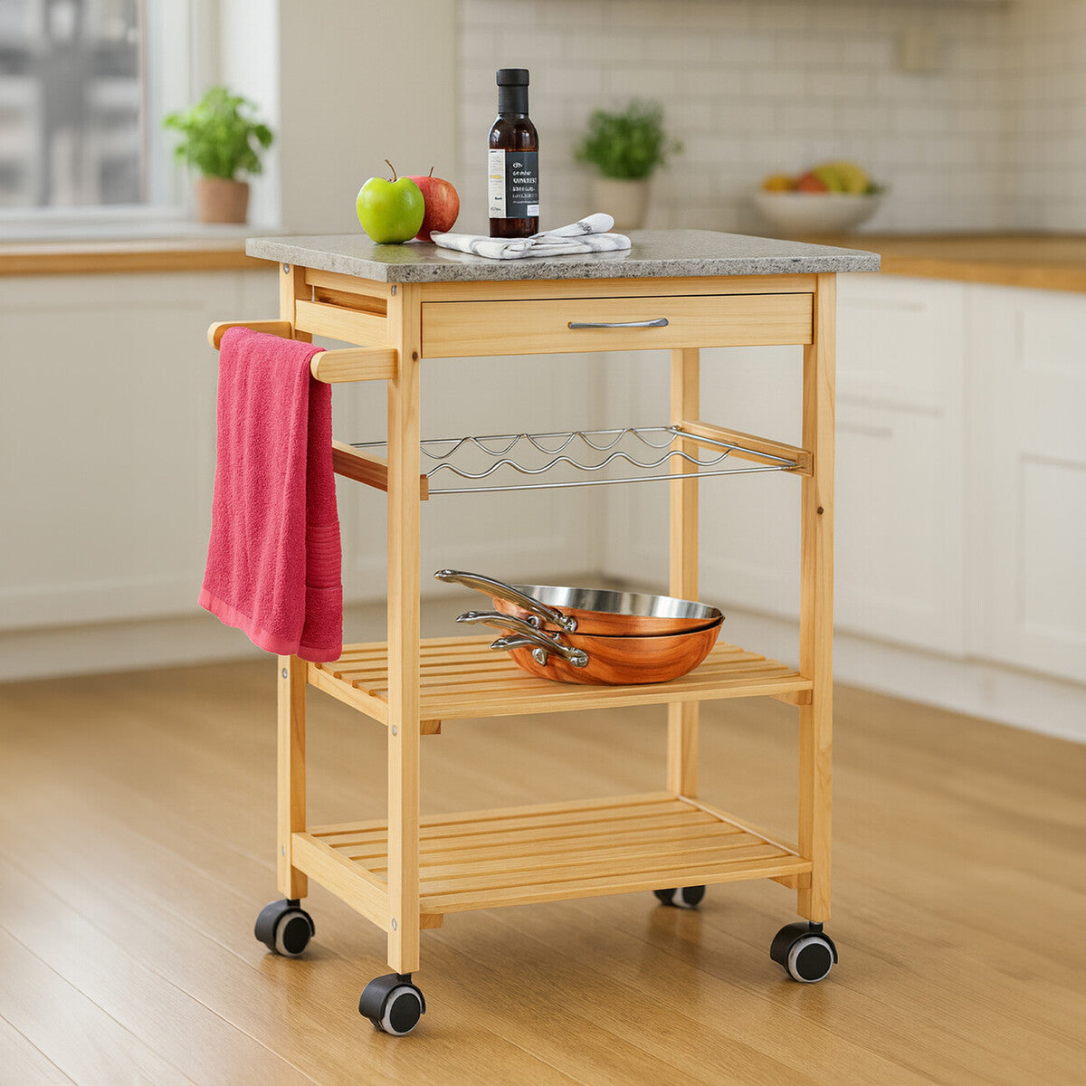 Harlow Glenn Pinewood Large Kitchen Trolley - image 1