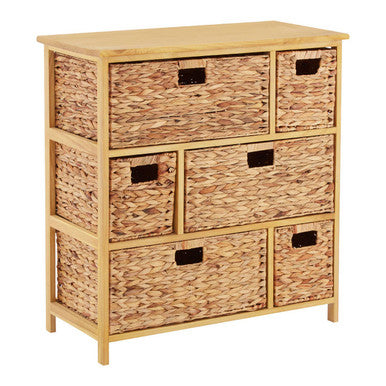 Padstow 6 Basket Drawers Natural Water Storage Unit