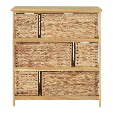 Padstow Storage Unit with 6 Water Hyacinth Drawers - image 4