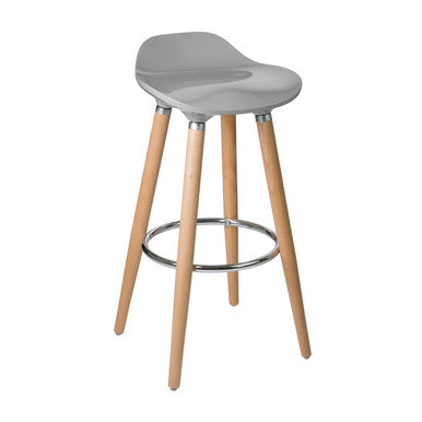 Stockholm Taupe Abs And Beech Wood Bar Stool