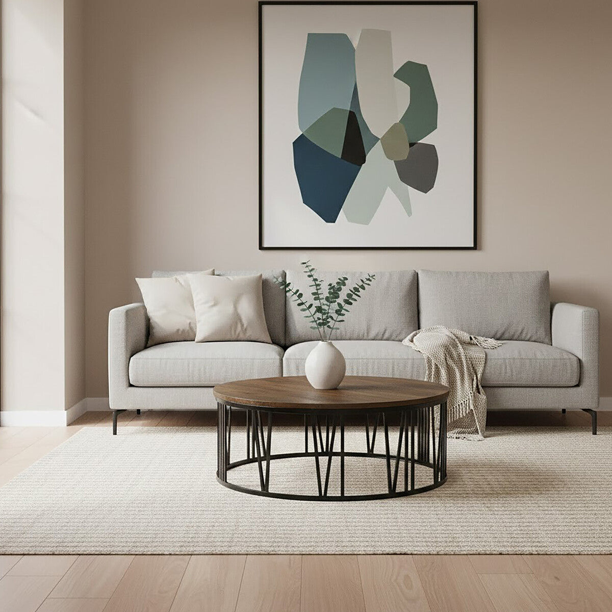 Greenwich Fir Wood Round Coffee Table - image 3