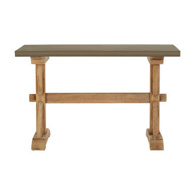 Wooden console table on a white background