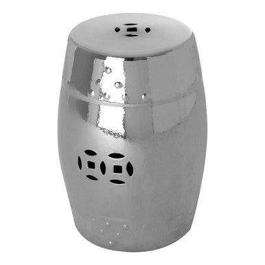 Silver pepper grinder on a white background