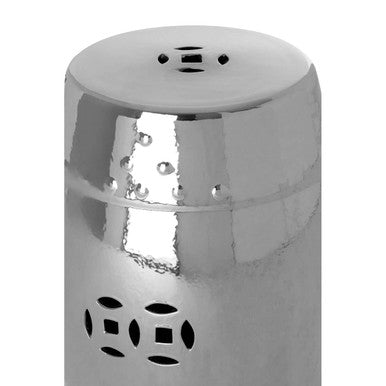 Torcello Complements Silver Finish Table And Stool