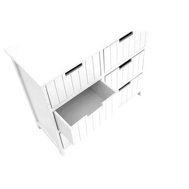 New England White Mdf 6 Drawers Chest