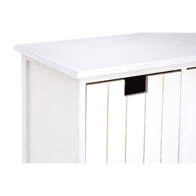 New England White Storage Bench with 4 Drawers
