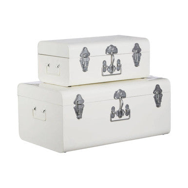Parley Set Of Two Ivory Storage Trunks