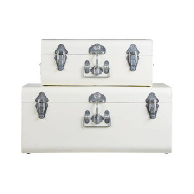 Parley Set Of Two Ivory Storage Trunks
