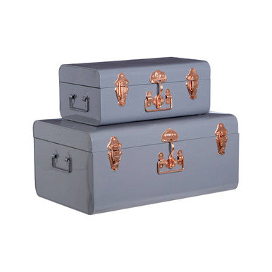 Parley Set Of Two Grey Storage Trunks