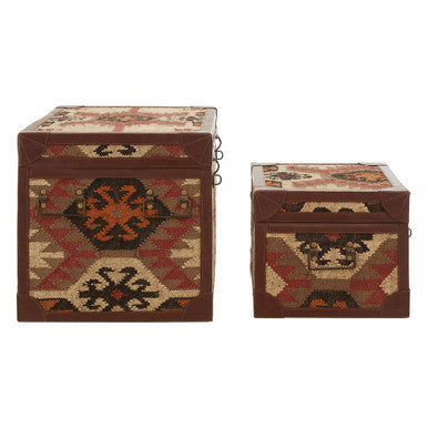 Set Of 2 Multi Print Storage Trunks