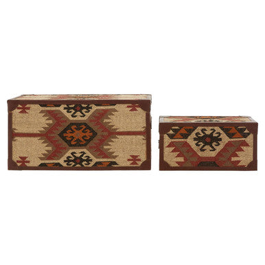 Set Of 2 Multi Print Storage Trunks
