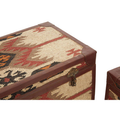 Set Of 2 Multi Print Storage Trunks