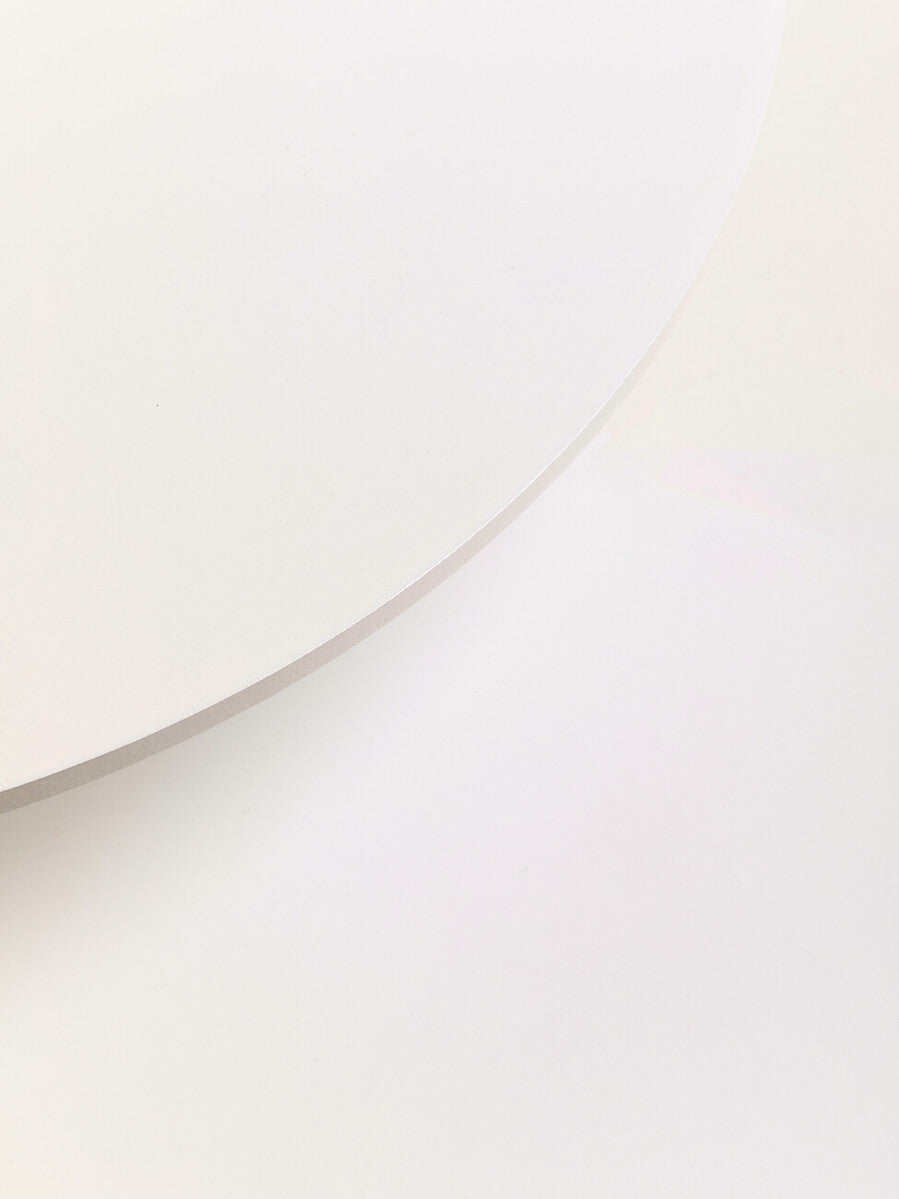 Set of 2 White Bamboo Round Nesting Side Tables with Natural Wood Legs, Viborg