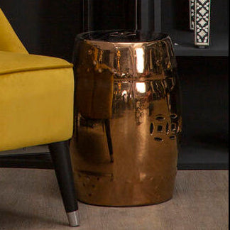 Torcello Complements Copper Finish Table And Stool - image 1