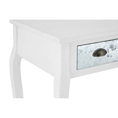 White Coastal Pinewood Console Table with Mix Material Drawer Fronts, Weymouth