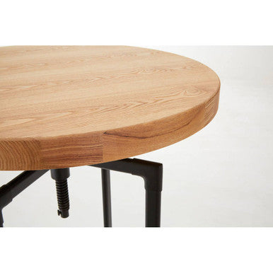 Natural Height Adjustable Bar Table with Metal Frame | New Foundry