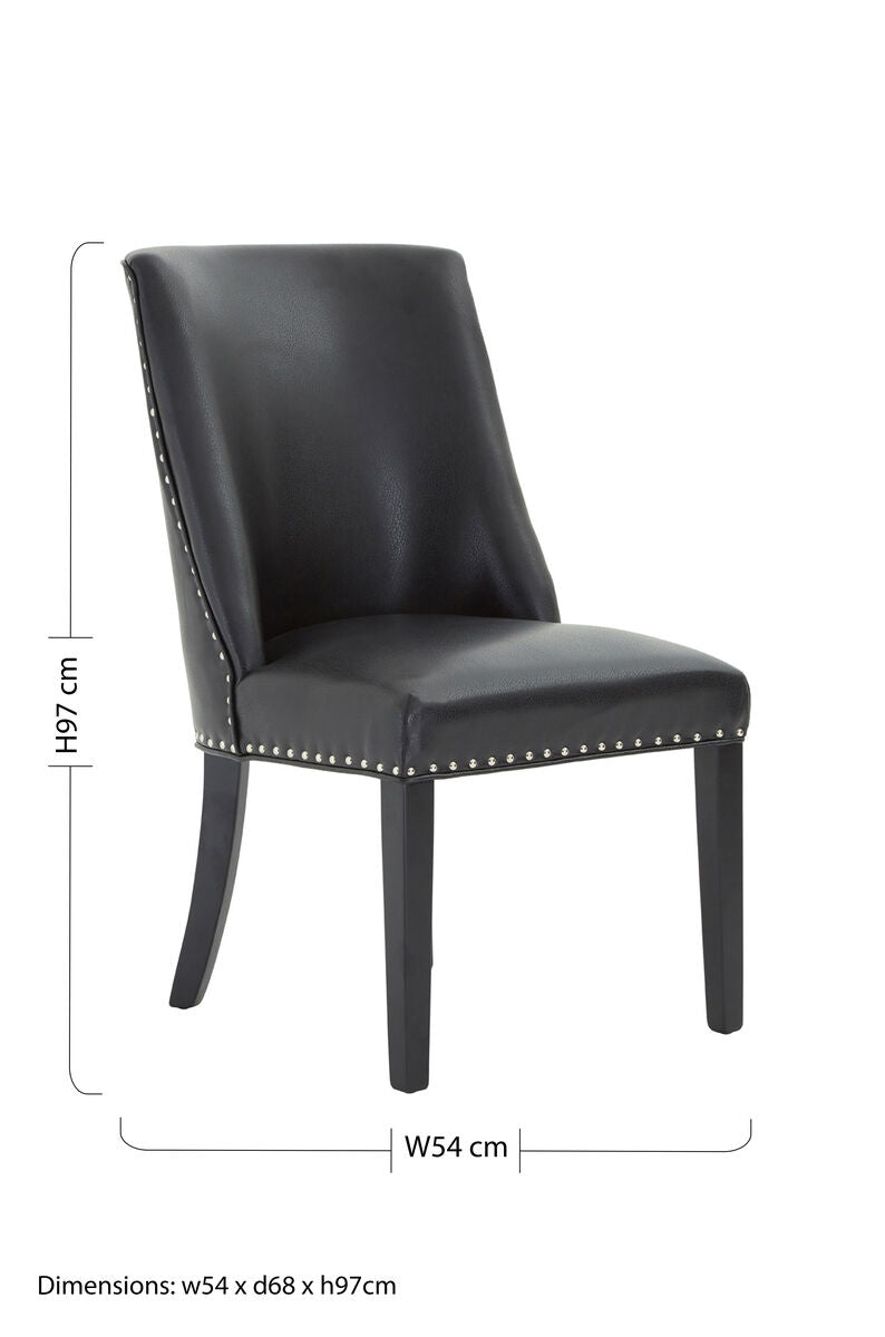 Rodeo Black Leather Effect Dining Chair - image 9