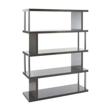 Maze 4 Tier Grey Gloss Shelf Unit