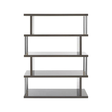 Maze 4 Tier Grey Gloss Shelf Unit