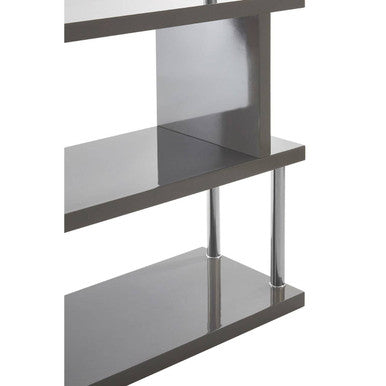 Maze 4 Tier Grey Gloss Shelf Unit
