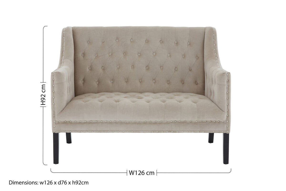 Regent Park Camel Velvet 2 Seat Sofa