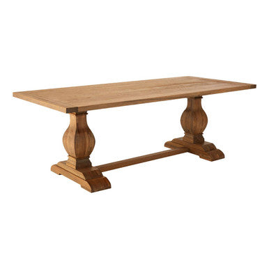 Wooden dining table with a white background