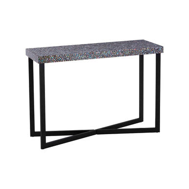 Fusion Crackle Shell Mosaic Rectangular Console Table - image 2