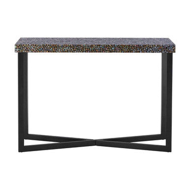 Fusion Crackle Shell Mosaic Rectangular Console Table - image 1
