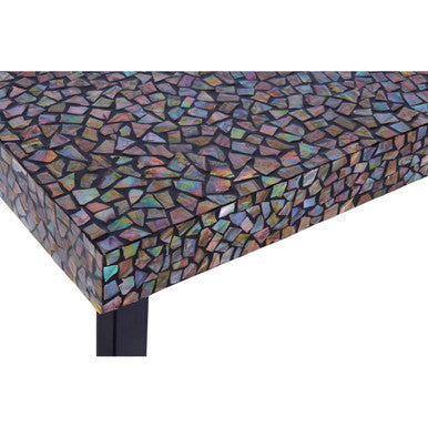 Fusion Crackle Shell Mosaic Rectangular Console Table - image 3