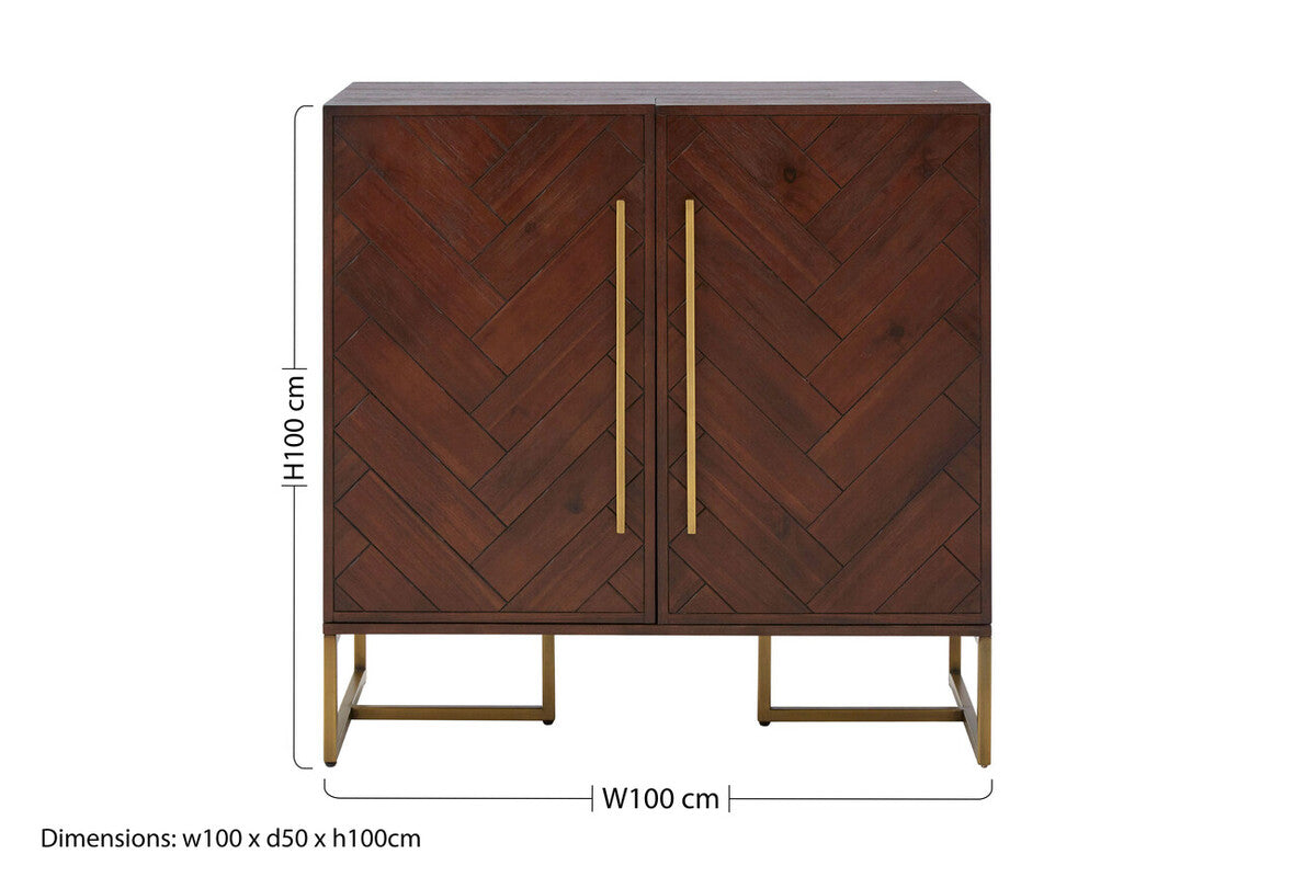 Brando Acacia Wood Effect Drinks Cabinet - image 6