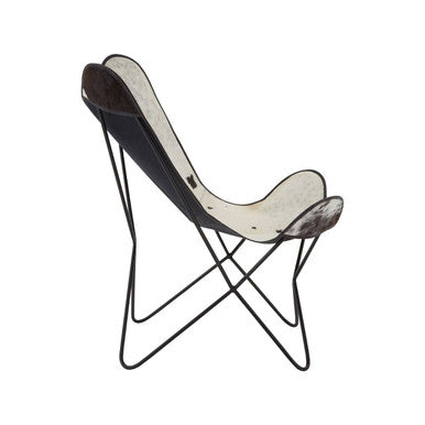 Buffalo Black and White Cowhide Butterfly Chair