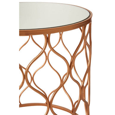 Avantis Set Of Two Mirrored Top Copper Tables