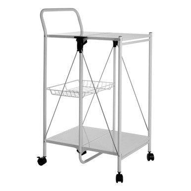 Harlow White Rectangular Folding Kitchen Trolley - image 2