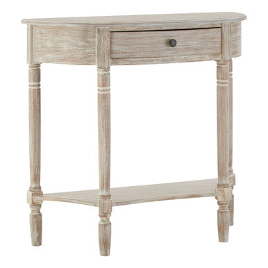 Heritage Natural Wash Half Moon One Drawer Console Table - image 1