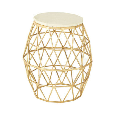 Templar Marble and Gold Finish Side Table - image 2