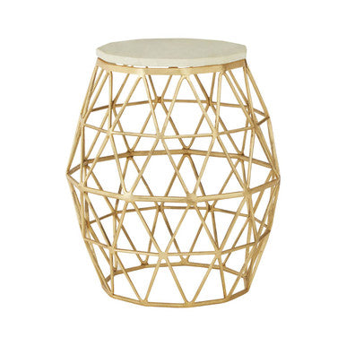 Templar Marble and Gold Finish Side Table - image 1
