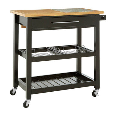 Harlow Glenn Wide Kitchen Trolley with Granite Top - image 3
