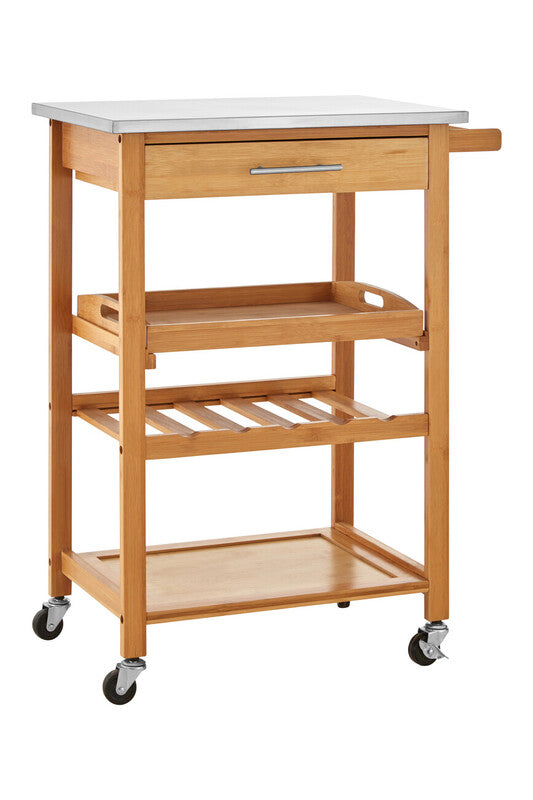 Harlow Bamboo One Drawer Kitchen Trolley