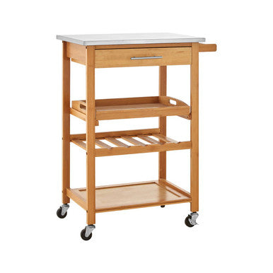 Harlow Bamboo One Drawer Kitchen Trolley - image 3